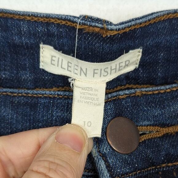 Eileen Fisher Organic Cotton Medium Wash Denim Straight Leg Jeans Size 10 - Picture 6 of 8
